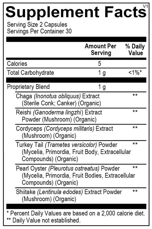 MycoActive supplement facts image