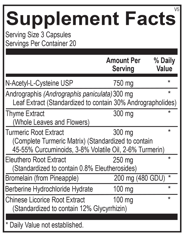 Sinatrol® supplement facts image