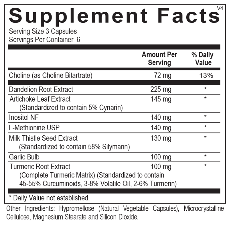 PhytoCore supplement facts image