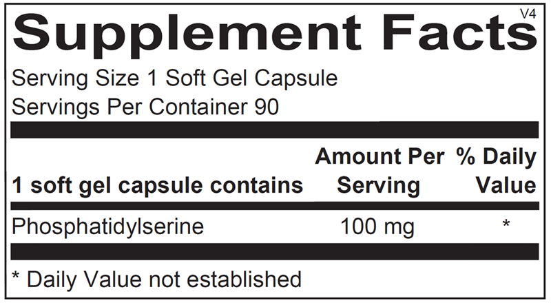 Phosphatidylserine supplement facts image