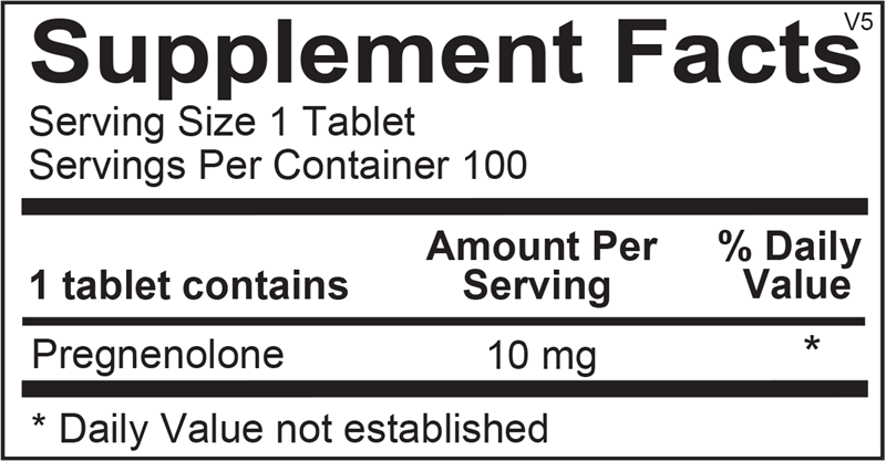 Pregnenolone supplement facts image