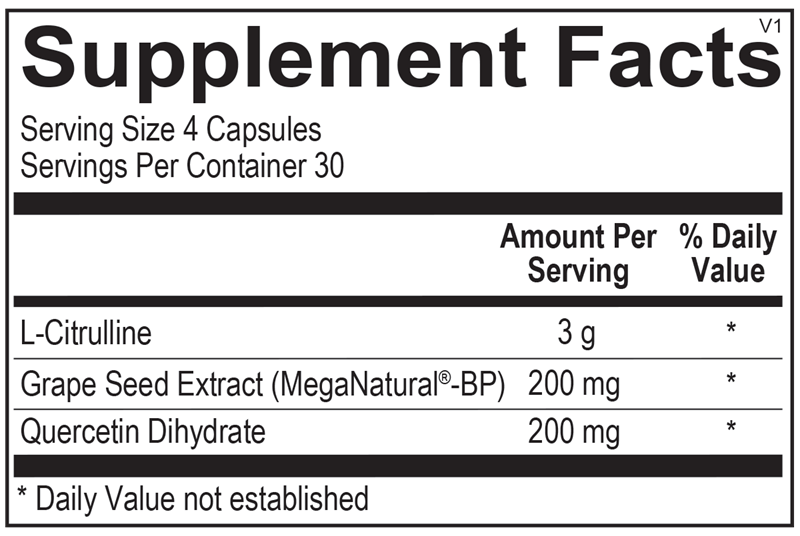 CitraNOX supplement facts image