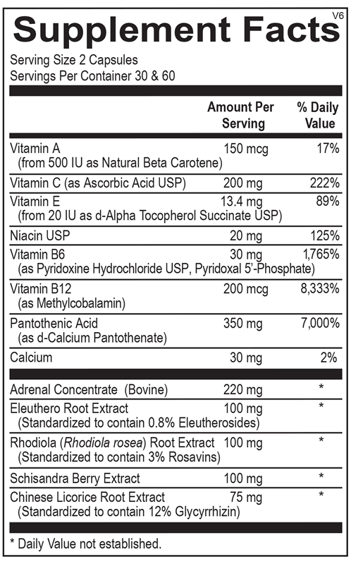 Adren-All® supplement facts image