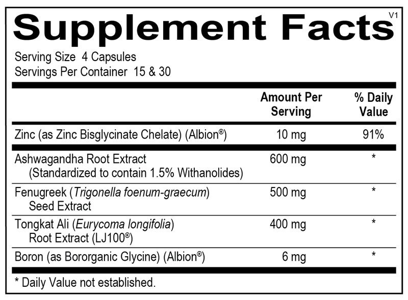 Testosterone Support Complex supplement facts image