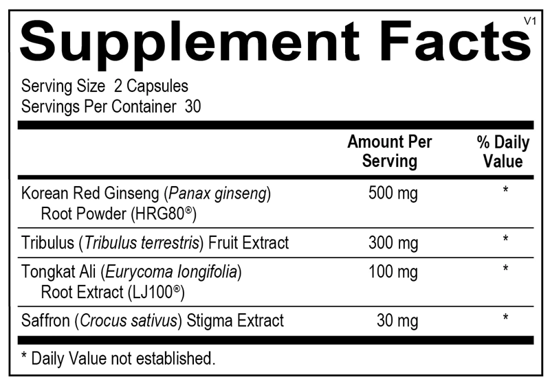 Women's Vitality Support supplement facts image